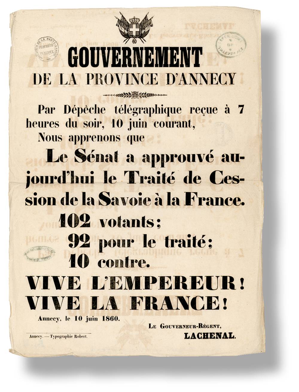 Rattachement de la Savoie à la France en 1860