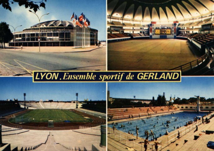 Carte postale de l'ensemble sportif de Gerland (1993)