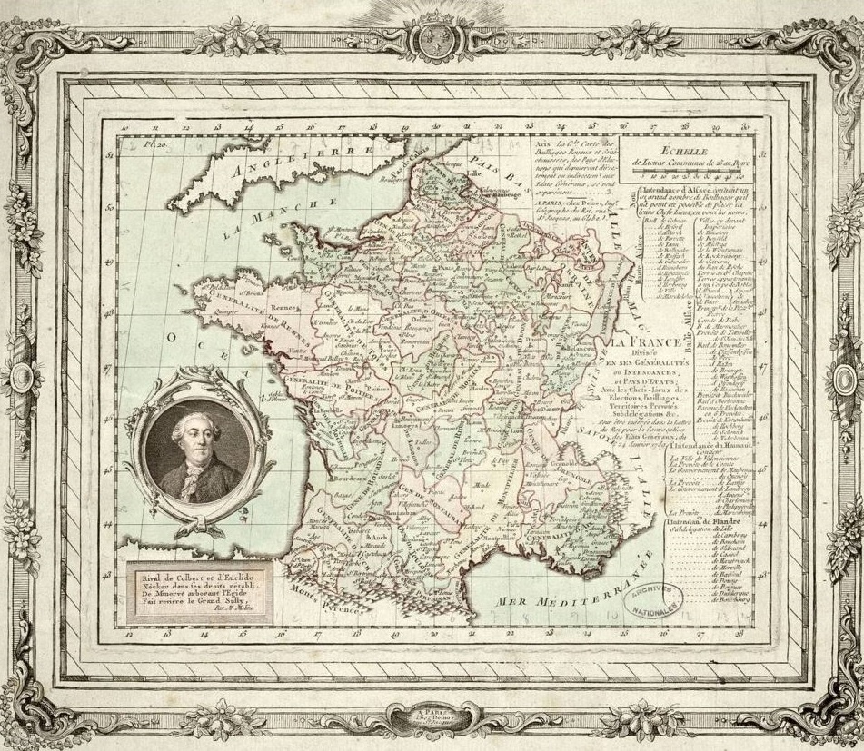 Carte de la France sous l'Ancien régime. 