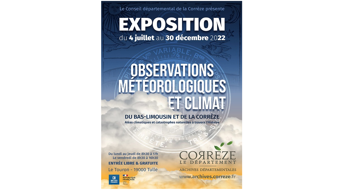 "Observations météorologiques et climat", une nouvelle exposition des Archives de la Corrèze