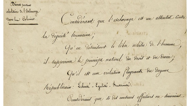 Le décret d'abolition de l'esclavage de 1848 exposé par les Archives nationales