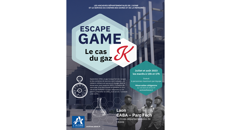 "Le cas du gaz K ", un escape game des Archives de l'Aisne