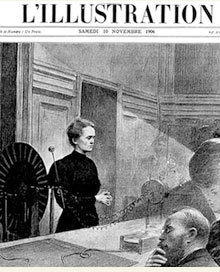 Premier cours de Marie Curie à la Sorbonne