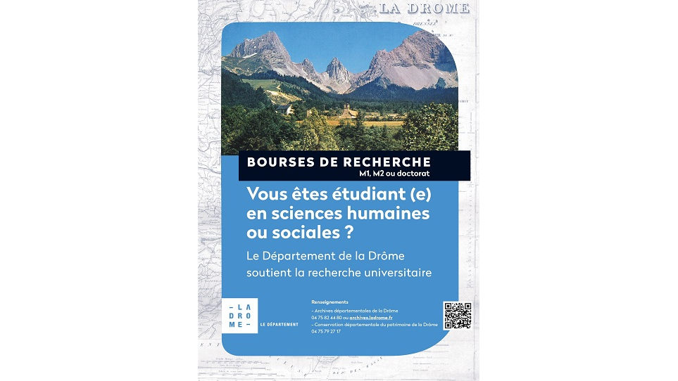 Attribution de bourses de recherche par le Département de la Drôme pour l'année universitaire 2023-2024