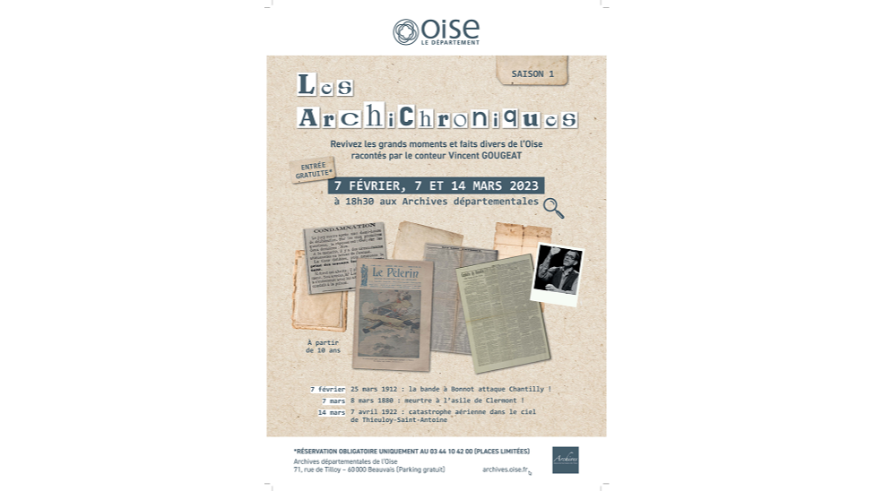 Les Archichroniques, le nouveau rendez-vous des Archives de l'Oise