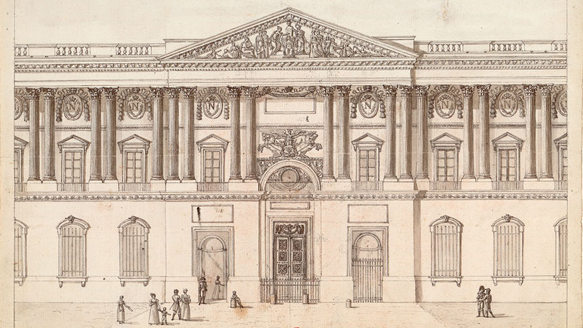 Construction de la Colonnade du Louvre