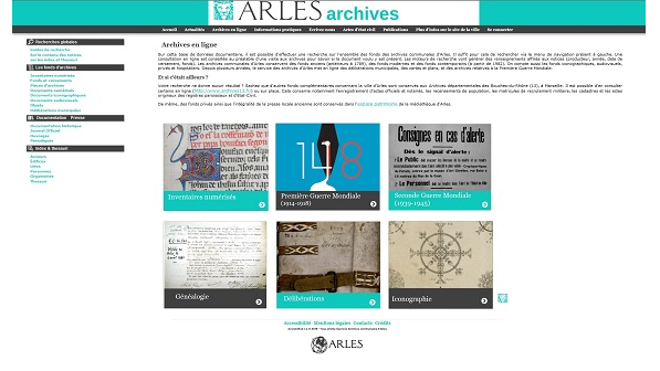 Un nouveau site internet pour les Archives municipales d'Arles