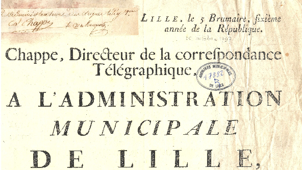 Le télégraphe optique aux Archives de Lille