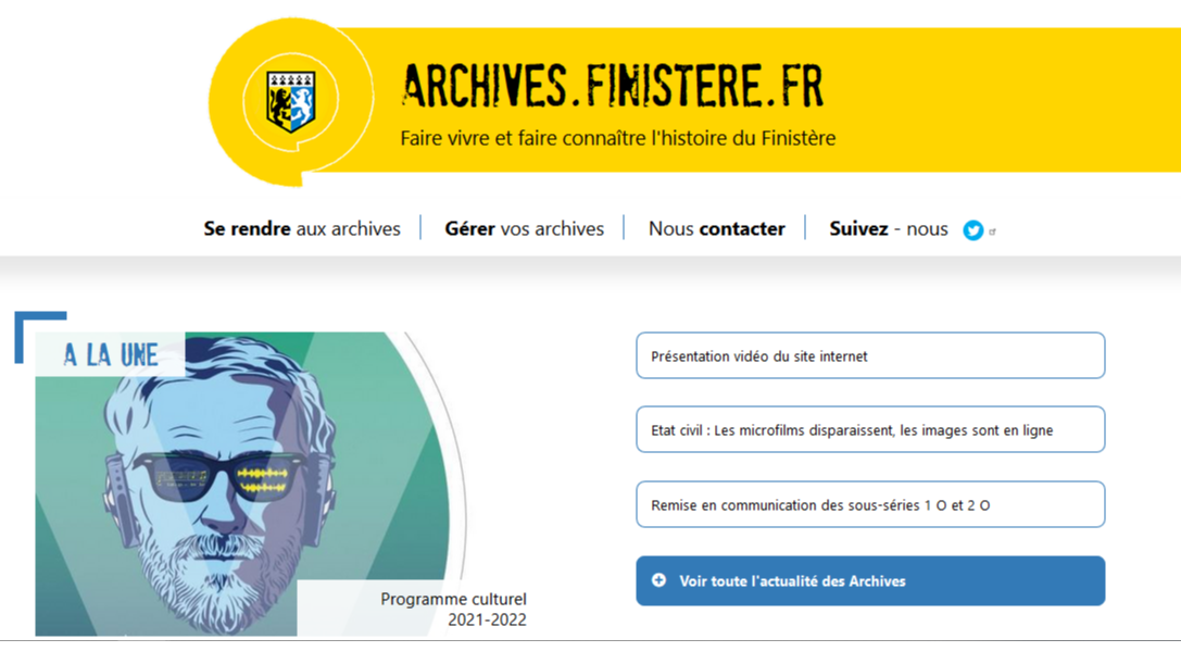 Une nouvelle présentation pour le site web des Archives du Finistère