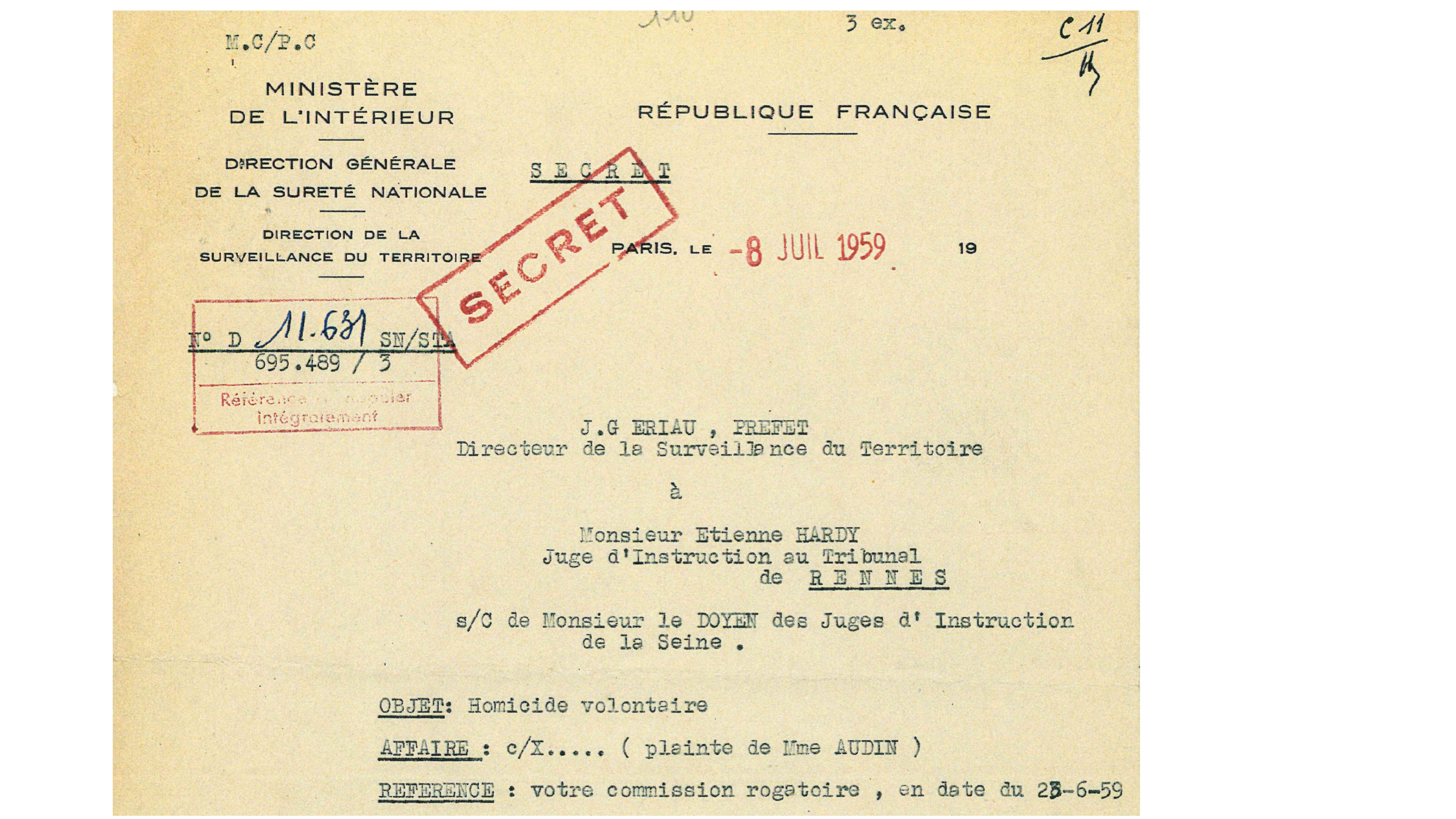 Ouverture d'archives relatives à la guerre d'Algérie