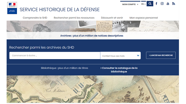 Un nouveau site internet pour le Service historique de la Défense