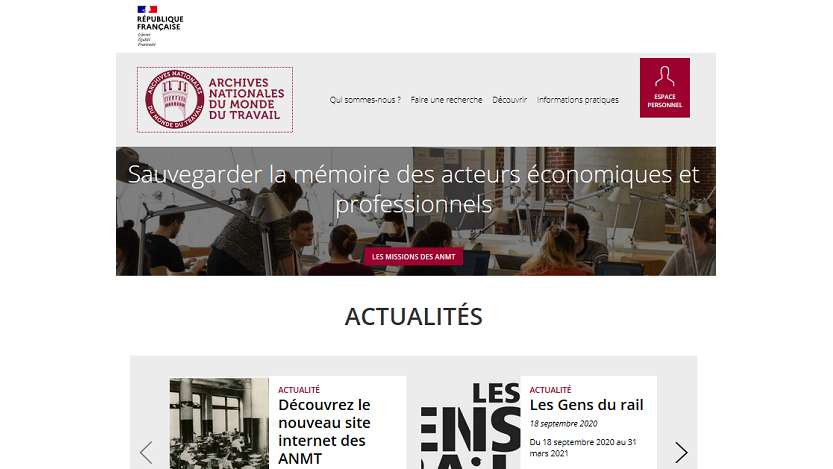 Un nouveau site web pour les Archives nationales du monde du travail
