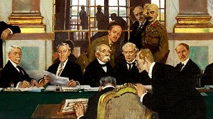Représentation de la signature du traité de Versailles