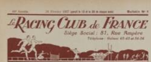 Mise en ligne de l'inventaire des archives du Racing Club de France par les Archives des Hauts-de-Seine