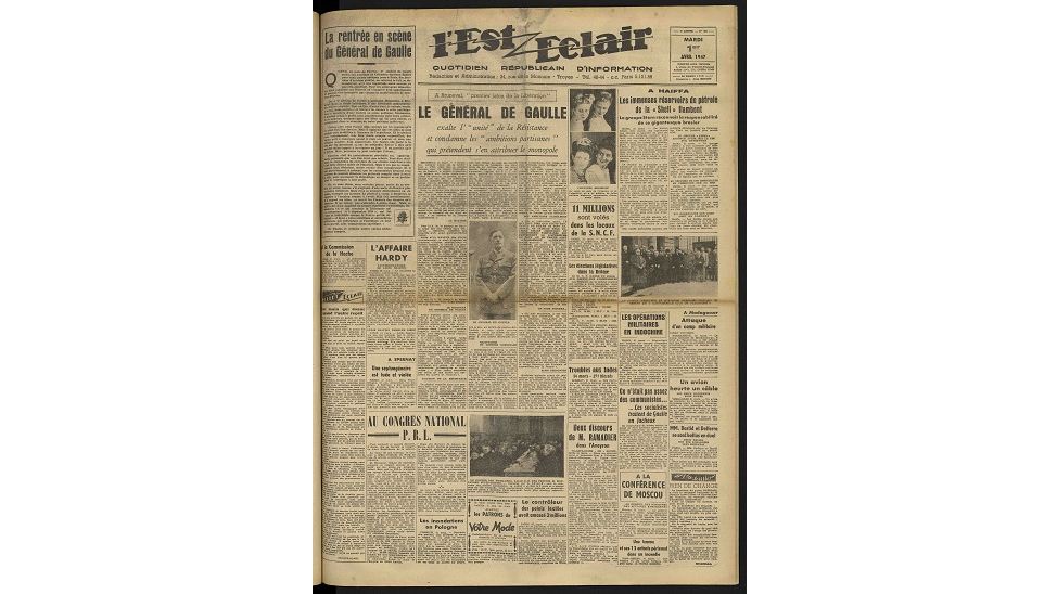 Mise en ligne des quotidiens L’Est-Eclair et Libération-Champagne par les Archives de l'Aube