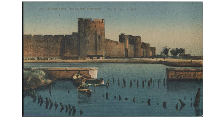 Carte postale de la tour des Bourguignons d’Aigues-Mortes (rempart sud-ouest)...